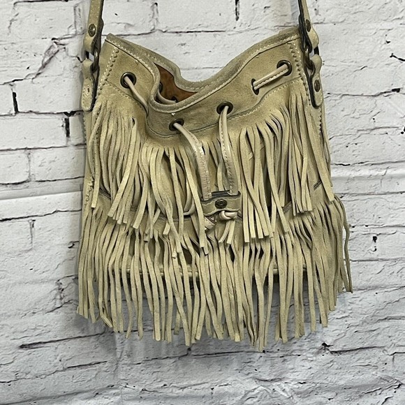 Patricia Nash Crossbody Purse Tan Suede Leather Fringe Bag - Picture 9 of 16
